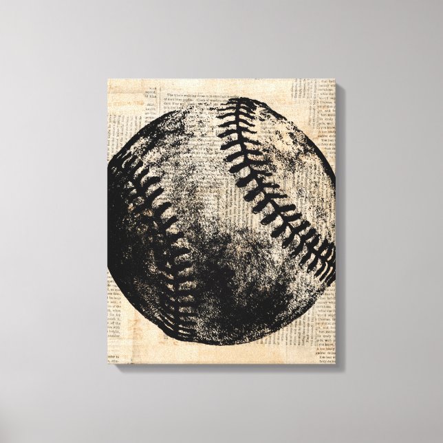 Estilo de periódico de arte de béisbol vintage (Anverso)