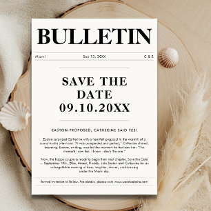 Estilo De Periódico De Invitación boda Guardar La 