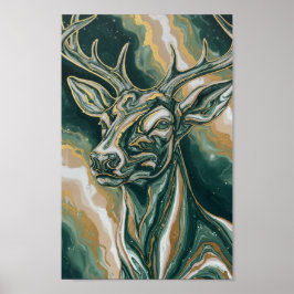Estilo de pintura al óleo de arte fino de ciervo m