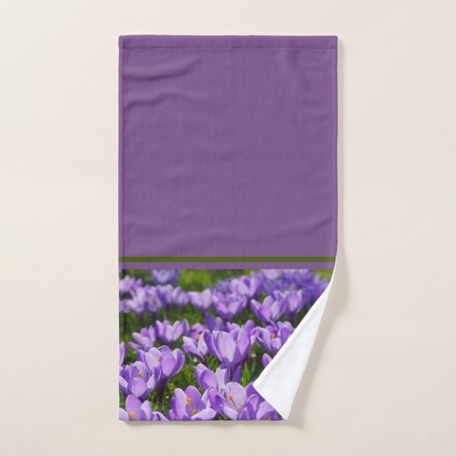 Estilo de primavera Crocus morado Baño (Toalla de mano)