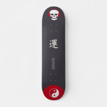 Estilo de skateboard japonés con monograma "Viento