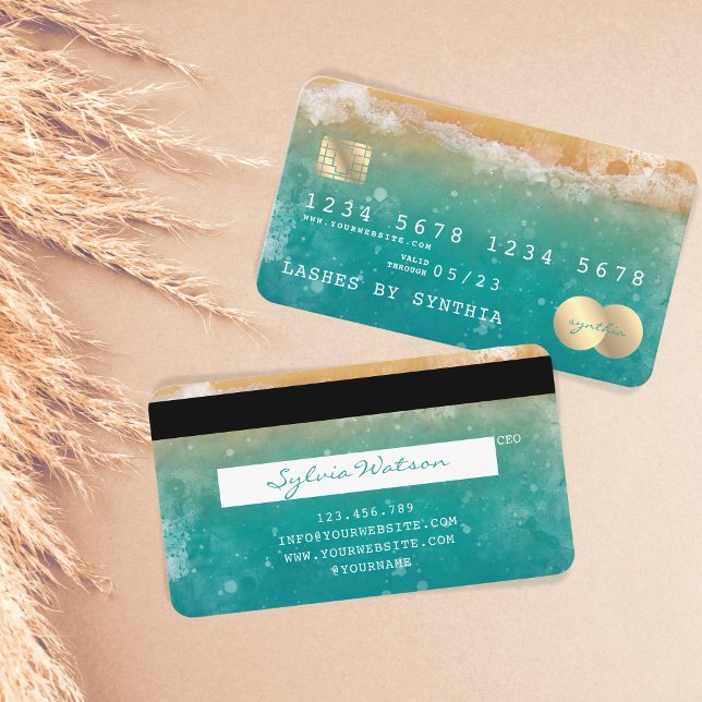 Estilo de tarjeta de crédito de Beach Blue Sky Wat (Subido por el creador)