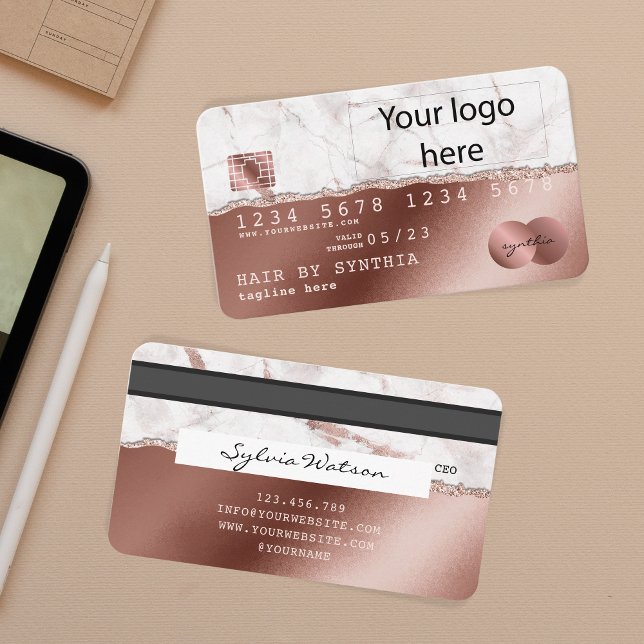 Estilo de tarjeta de crédito RoseGold agregue su l (Subido por el creador)