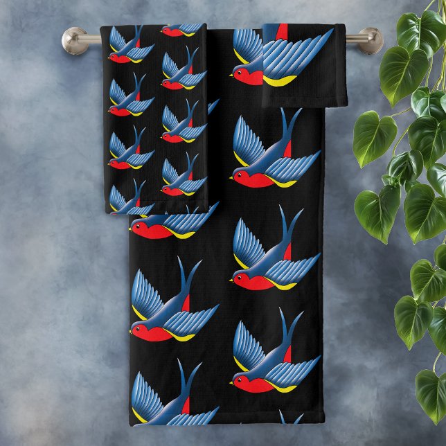 Estilo de Tatuaje de Golondrina Tradicional Azul A (Subido por el creador)