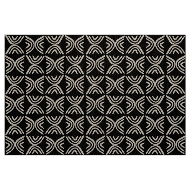 Estilo de tela de barro 080215 - Blanco sobre negr ("Cuarto gordo" (fat quarter))