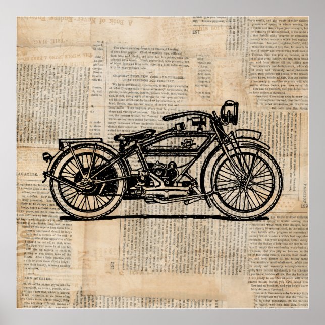 Estilo de texto de periódico de arte de motociclet (Frente)