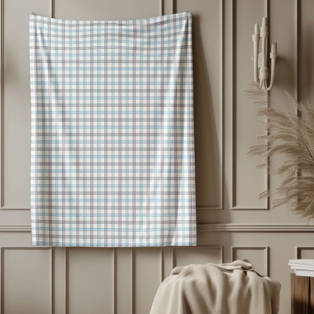 Estilo de verificación clásico de la manta azul y  (Navy and Blue Plaid Blanket Classic Check Style)