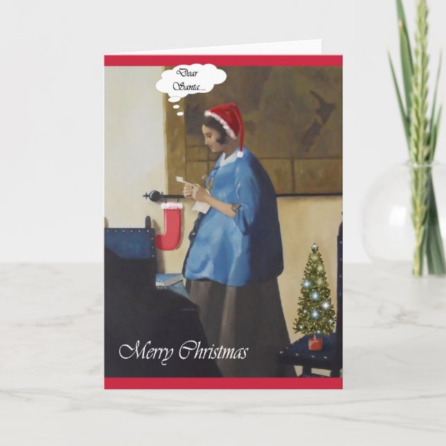 Estilo de Vermeer de la tarjeta de Navidad de la (Anverso)