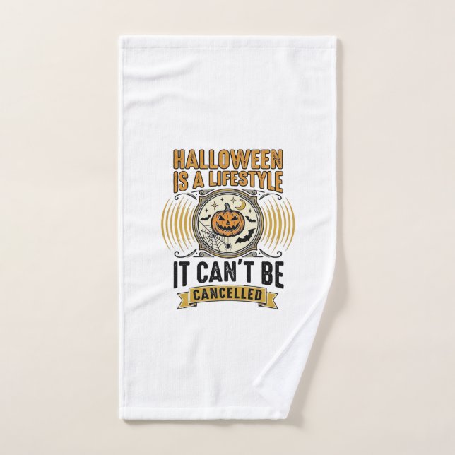 Estilo de vida de Halloween Tipografía de calabaza (Toalla de mano)