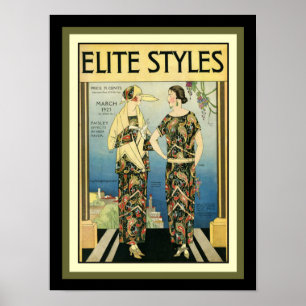 Estilo Elite de 1923 Estilo Art Deco Impresión de 