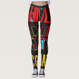 Estilo expresivo: Leggings todo-sobre-impresión - 