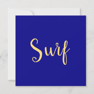 Estilo festivo SURF Escritura Fondo Azul Real