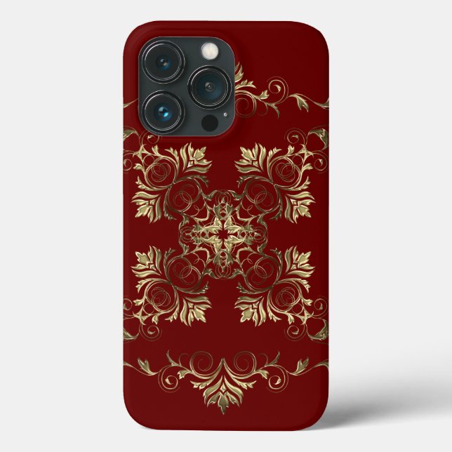 Estilo floral barroco.  Funda para iPhone (Reverso )