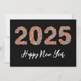 Estilo floral simple feliz año nuevo tarjetas 2025