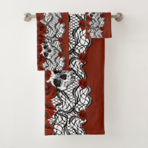 Estilo gótico, encaje negro, cráneo y rosas rojas