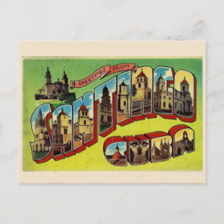Estilo grande del vintage de la postal de la letra