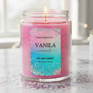 Estilo holográfico Pastel Etiquetas de velas verti
