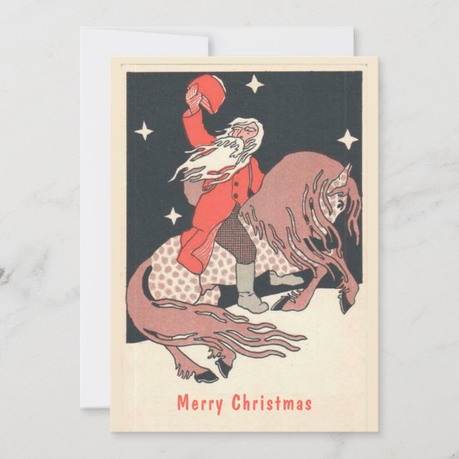Estilo inusual de Santa en una tarjeta de saludo a (Anverso)