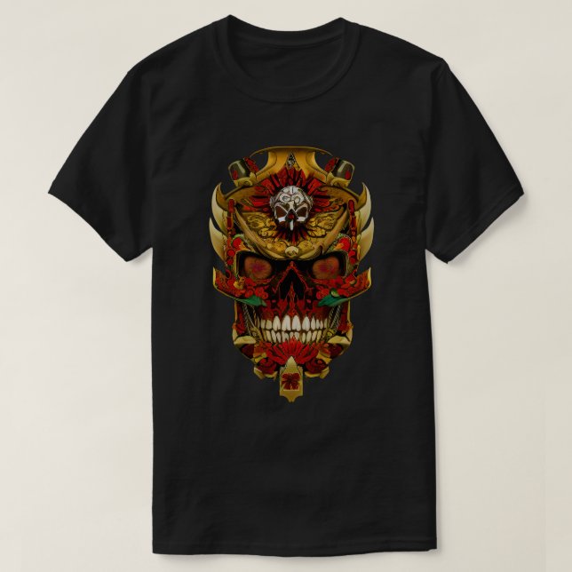 Estilo japonés de la camiseta de Luks Skull (Diseño del anverso)