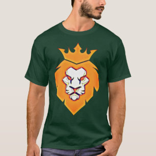 Estilo León Rey con corona en camiseta color veran