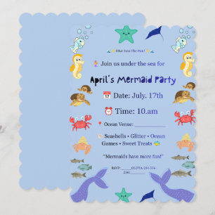 Estilo Mágico Subacuático Invitación de Fiesta de 