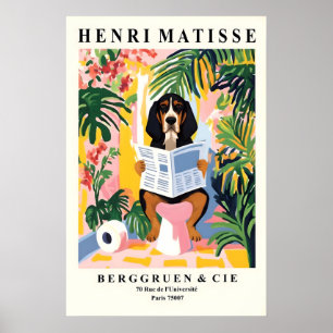 Estilo Matisse Impresión de Coonhound Perro Divert