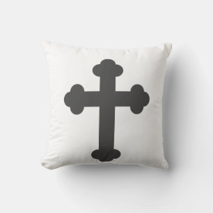 Estilo Minimalista Almohada Cruz Gris Blanco Negro