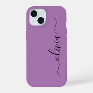 Estilo moderno negro y morado Monograma 