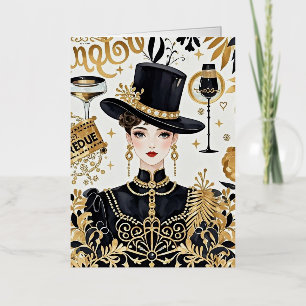 Estilo Moulin rouge, negro y dorado, rico lujo