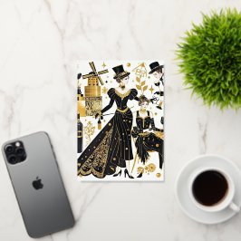 Estilo Moulin rouge, negro y dorado, rico lujo