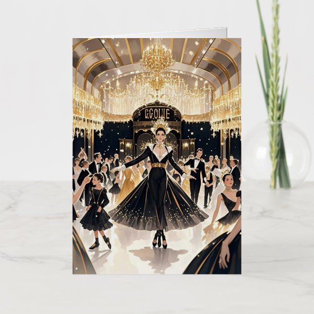 Estilo Moulin rouge, negro y dorado, rico lujo (Anverso)