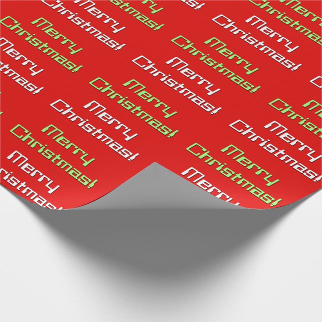 Estilo Nerdy "Felices Navidad!" Papel de embalaje (Esquina)