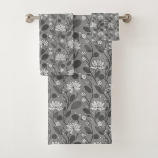 Estilo Patrón de Flor en Gris Plata