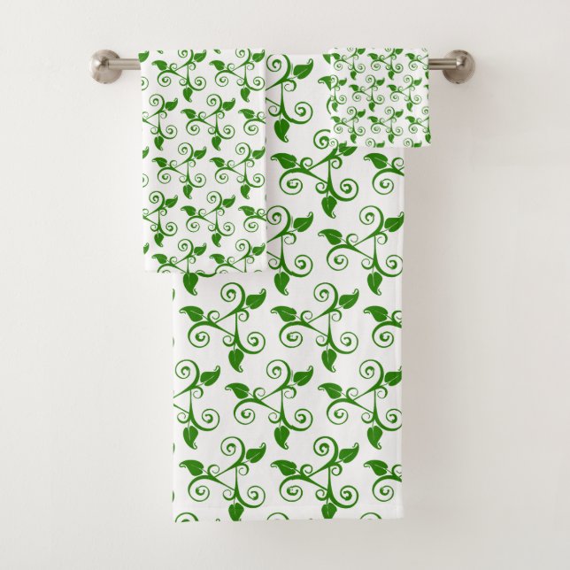 Estilo Patrón de Hojas Tropicales Verdes en Blanco (In situ)