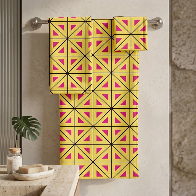 Estilo Patrón Geométrico Amarillo y Rosa (Subido por el creador)
