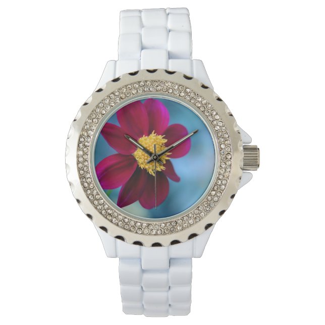 Estilo: Reloj de esmalte blanco Diamante de imitac (Anverso)