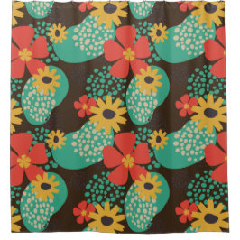 Estilo retro 70 Cortina de ducha