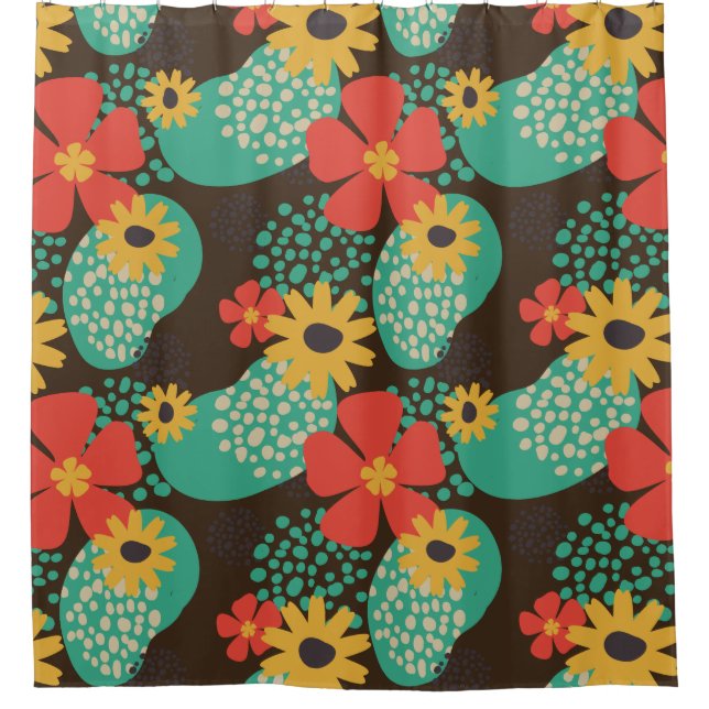 Estilo retro 70 Cortina de ducha (Anverso)