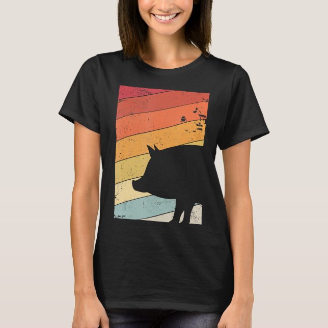 Estilo retro de camiseta de cerdo (Anverso)