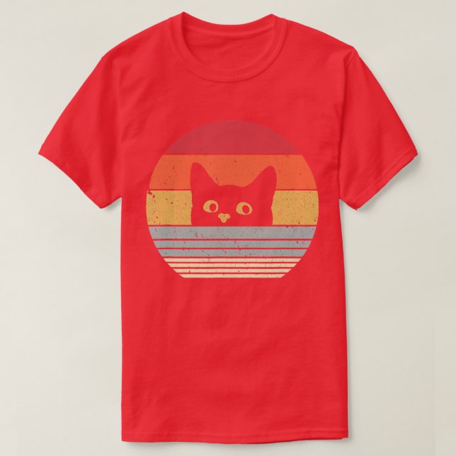 Estilo retro de la camiseta de gato (Diseño del anverso)
