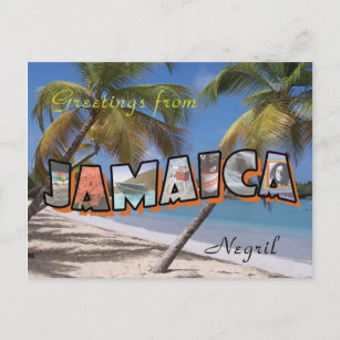 Estilo retro de postal de Jamaica Negril