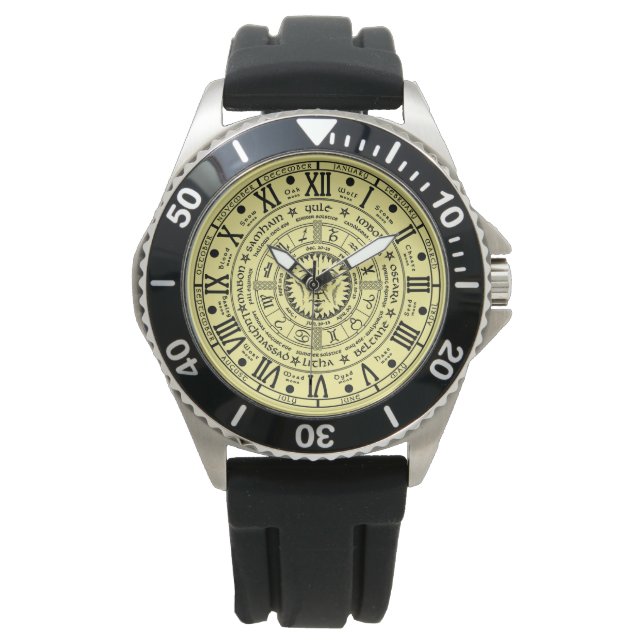 Estilo retro pagano, reloj de rueda del año (Anverso)