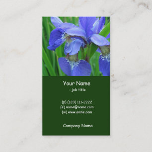 estilo sencillo, tarjeta de visita de iris azul