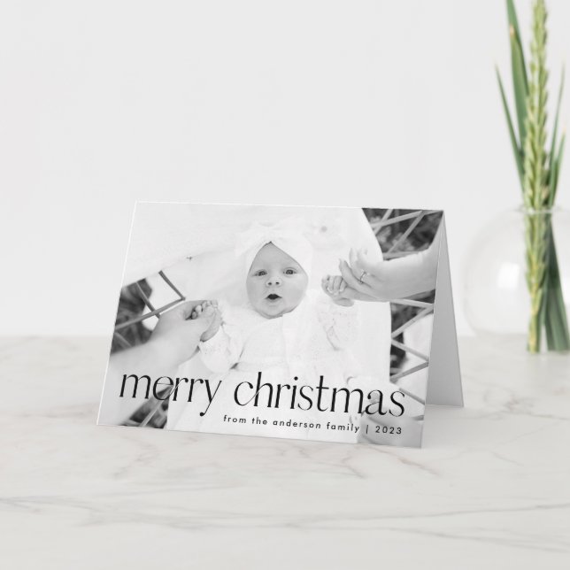 Estilo simple Negro Feliz Navidad 2002 Foto (Anverso)