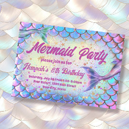 estilo sirena Invitación de cumpleaños
