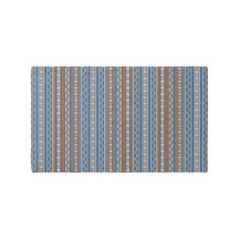 Estilo suroeste azul y geométrico marrón 5'x3'