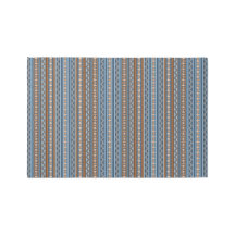 Estilo Suroeste Azul y Geométrico Marrón 6'x4'