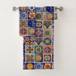 Estilo Suroeste Talavera Baño colorido en mosaico