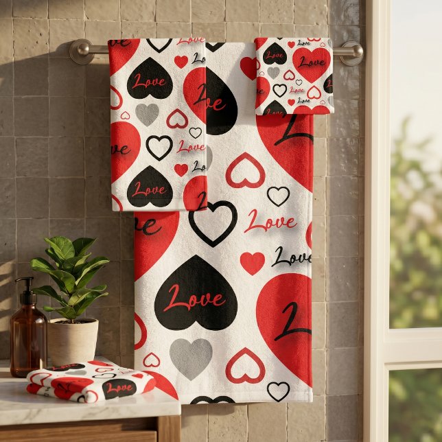 Estilo Tendencia Patrón de Corazones de Amor Rojo  (Subido por el creador)