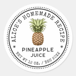 Estilo vintage de la etiqueta del zumo de piña